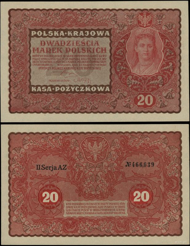 Polska, 20 marek polskich, 23.08.1919