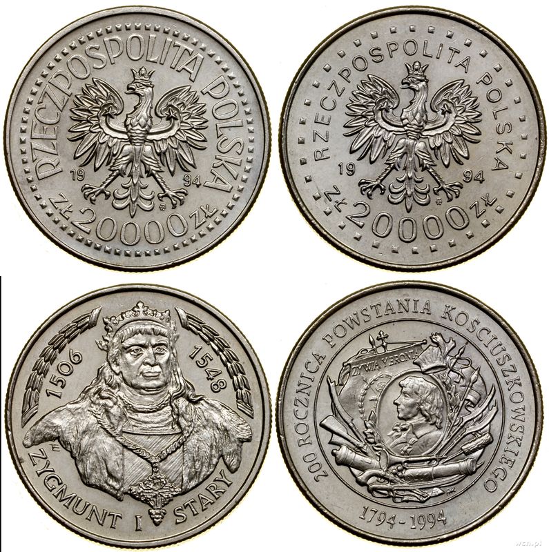 Polska, zestaw: 2 x 20.000 złotych, 1994
