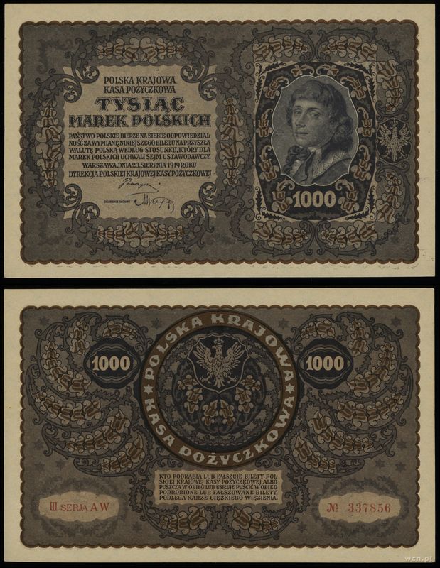 Polska, 1.000 marek polskich, 23.08.1919