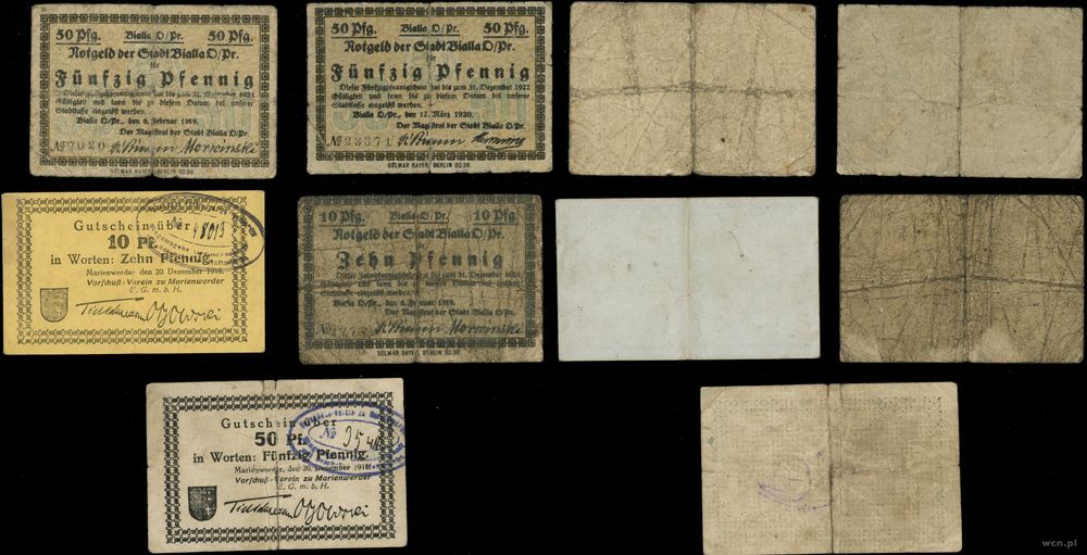 banknoty zastępcze, zestaw 5 bonów