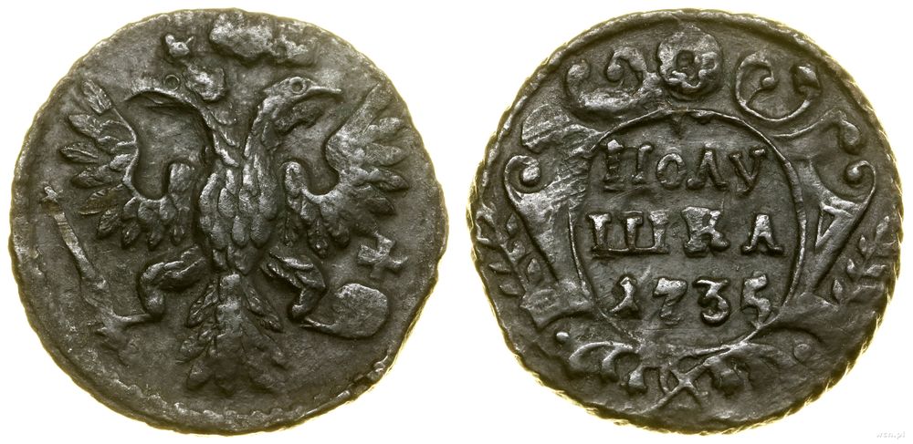 Rosja, połuszka, 1735