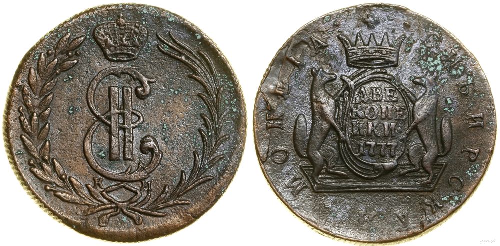 Rosja, 2 kopiejki, 1777 KM