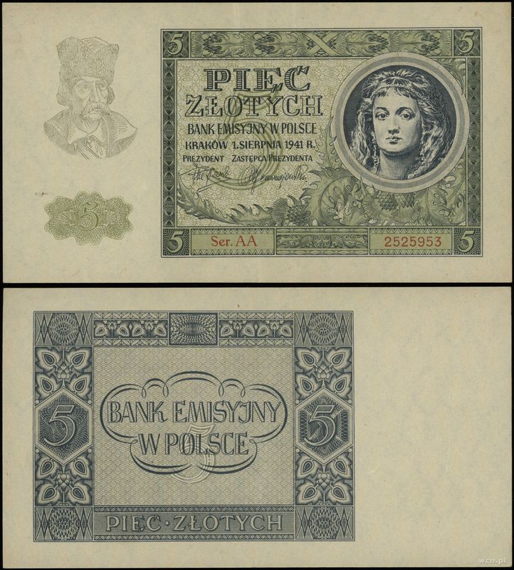 Polska, 5 złotych, 1.08.1941