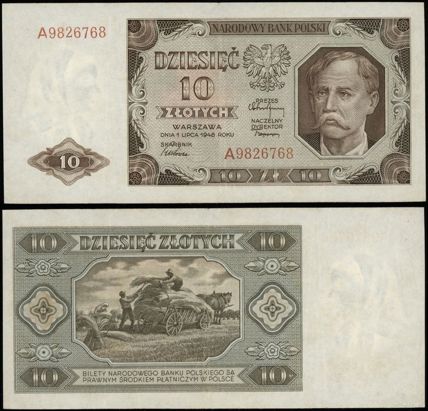 Polska, 10 złotych, 1.07.1948