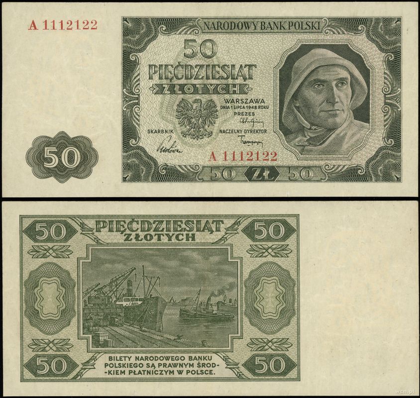 Polska, 50 złotych, 1.07.1948