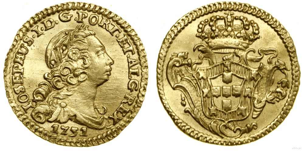 Portugalia, 800 reali (1/2 escudo), 1751