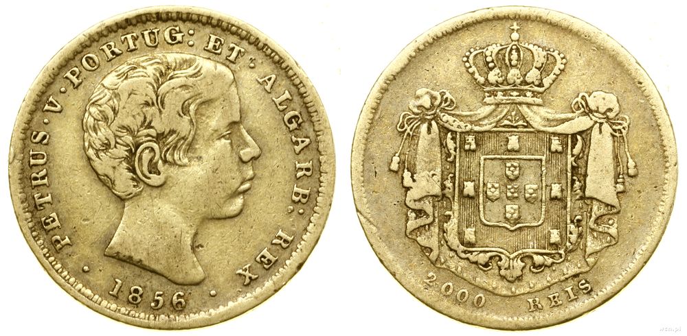 Portugalia, 2.000 reali (1/5 coroa), 1856