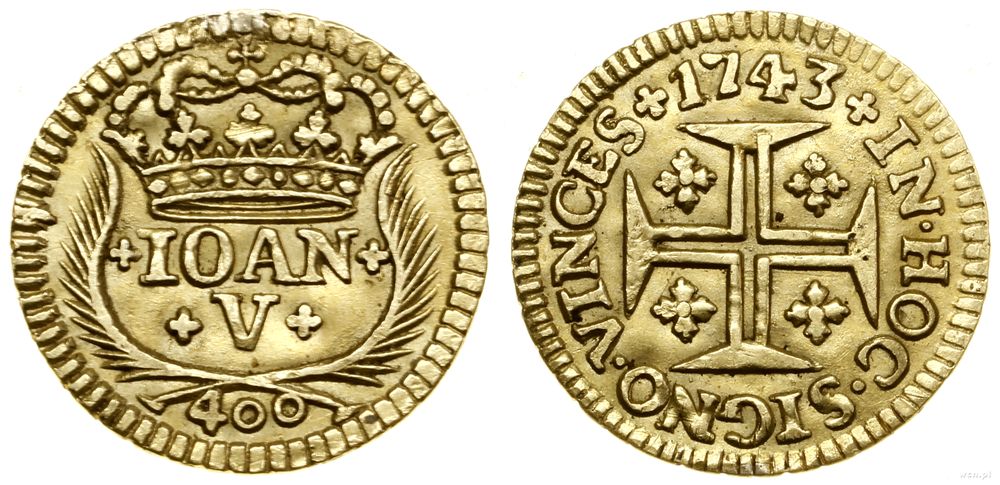 Portugalia, 400 reali, 1743