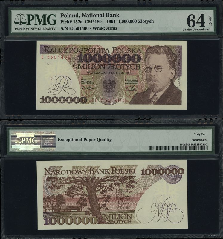 Polska, 1.000.000 złotych, 15.02.1991