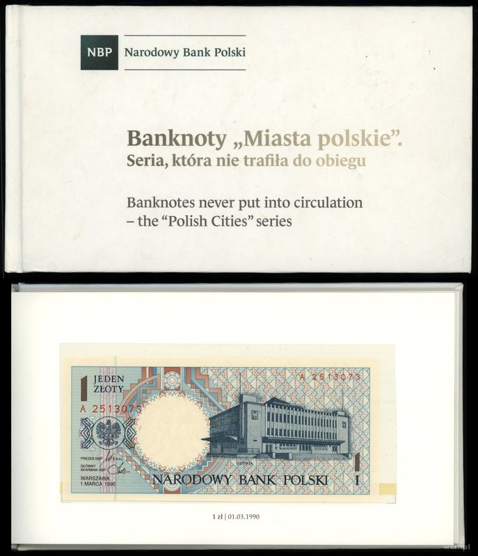 Polska, zestaw banknotów obiegowych Miasta Polskie, 1.03.1990