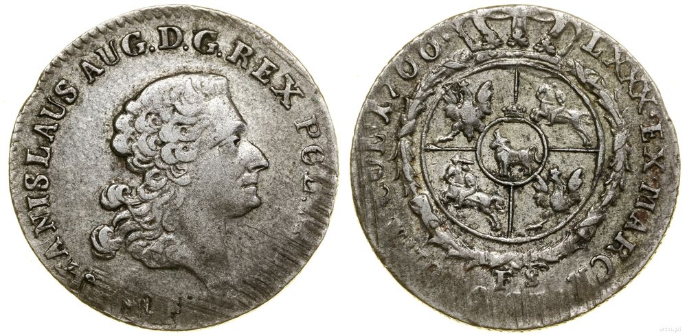Polska, złotówka (4 grosze), 1766 FS
