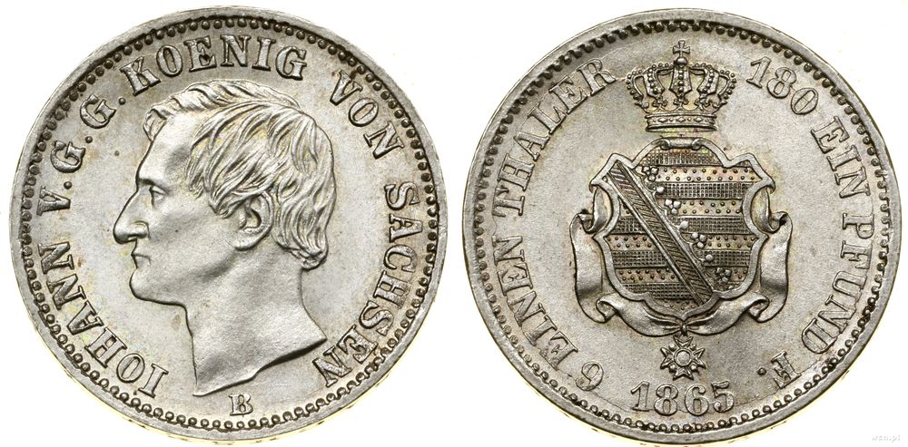 Niemcy, 1/6 talara, 1865 B