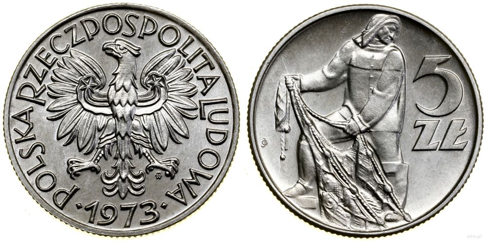 Polska, 5 złotych, 1973