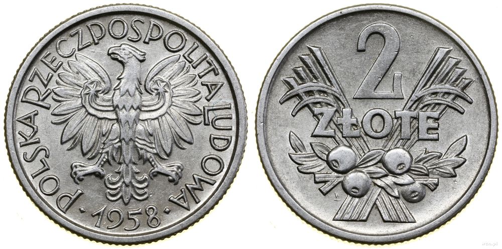 Polska, 2 złote, 1958
