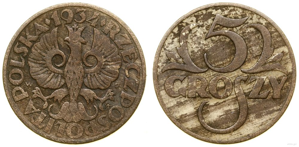 Polska, 5 groszy, 1934