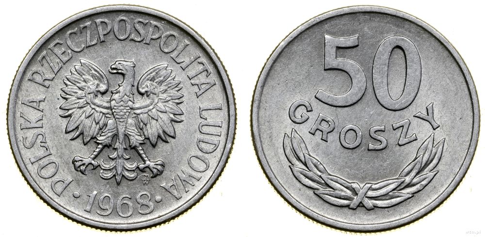 Polska, 50 groszy, 1968