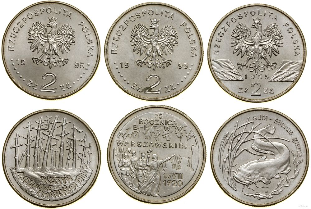 Polska, zestaw: 3 x 2 złote, 1995