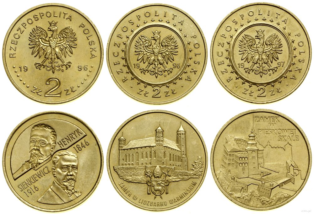 Polska, zestaw: 3 x 2 złote, 1996–1997
