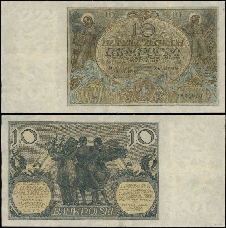 Polska, 10 złotych, 20.07.1926