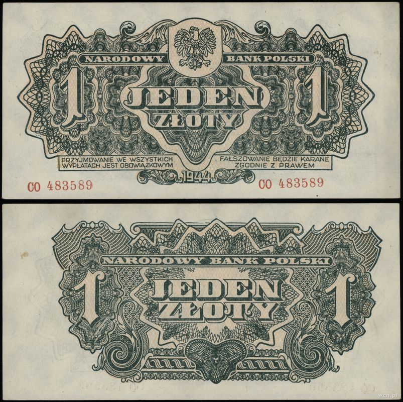 Polska, 1 złoty, 1944