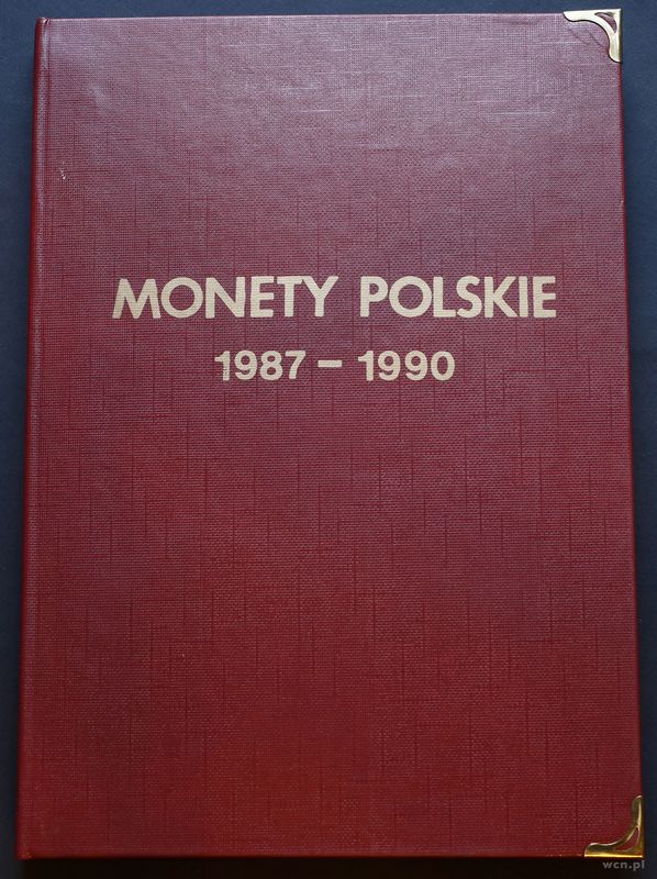 Polska, klaser z monetami polskimi z lat 1987–1990