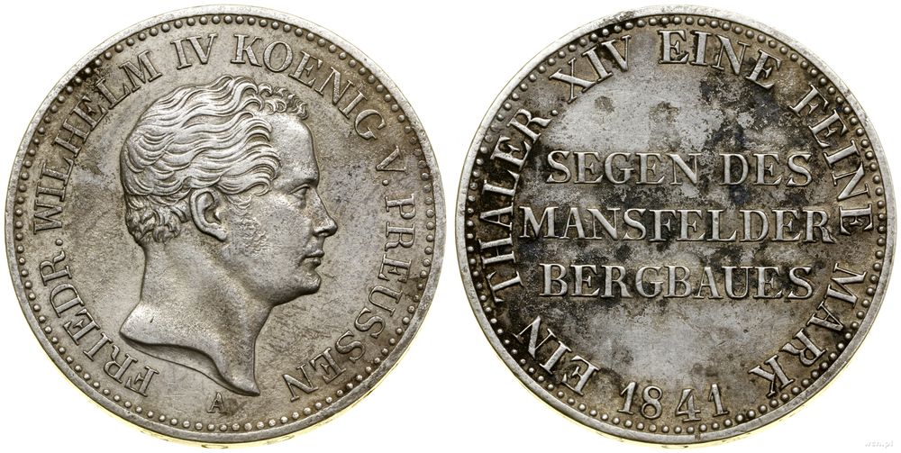 Niemcy, talar górniczy (Ausbeutetaler), 1841 A