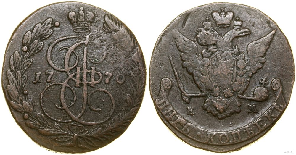 Rosja, 5 kopiejek, 1770 EM
