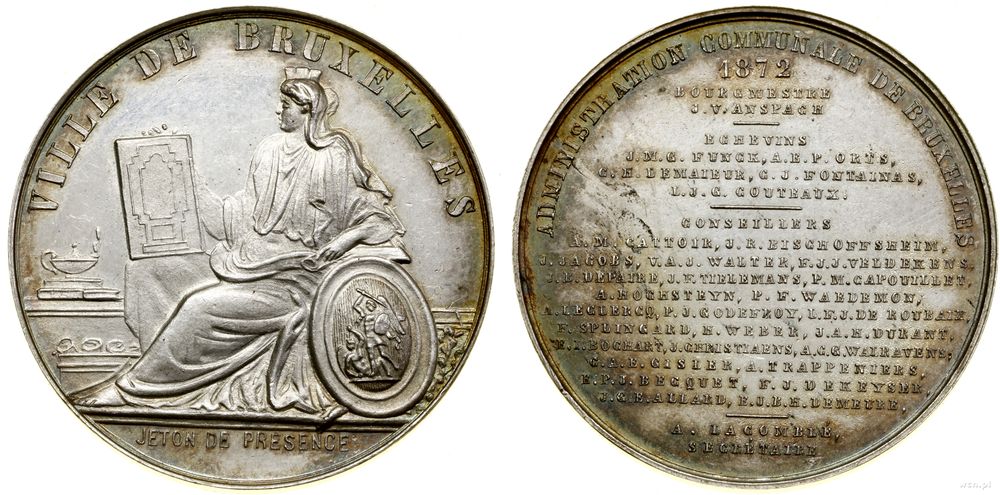 Belgia, żeton, 1872