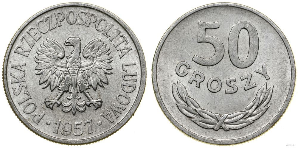 Polska, 50 groszy, 1957