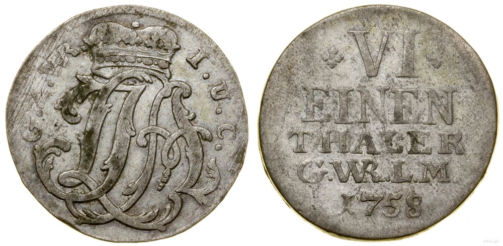 Niemcy, 1/6 talara, 1758