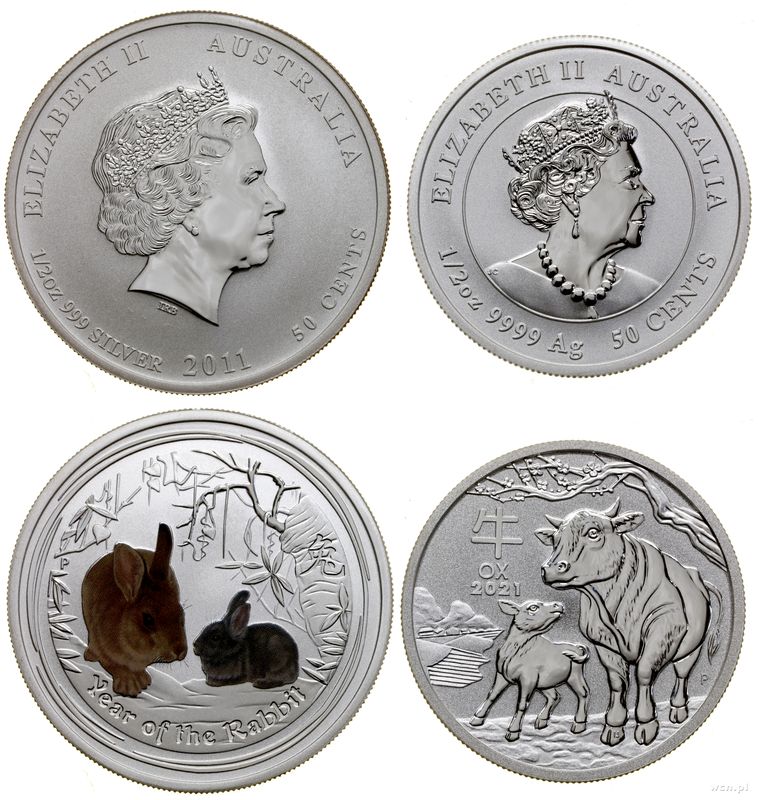 Australia, zestaw: 2 x 50 centów, 2011 i 2021