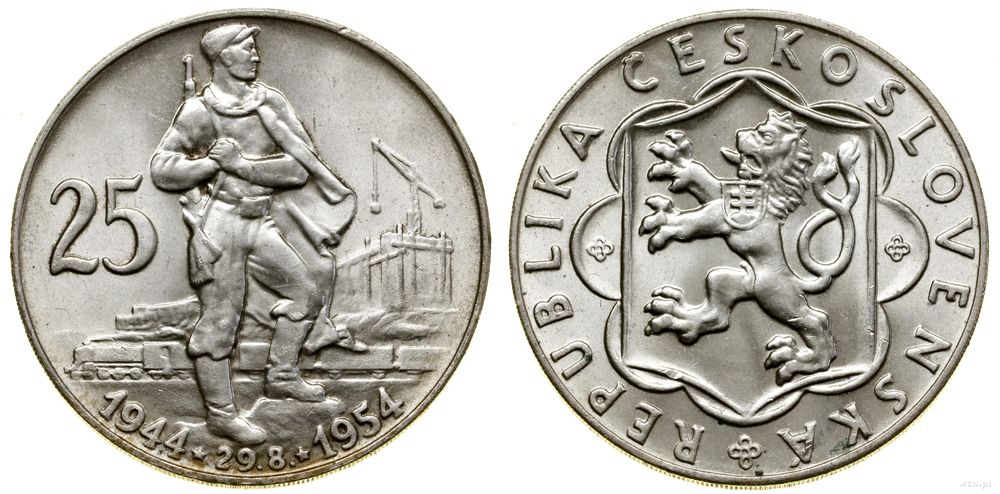 Czechosłowacja, 25 koron, 1954