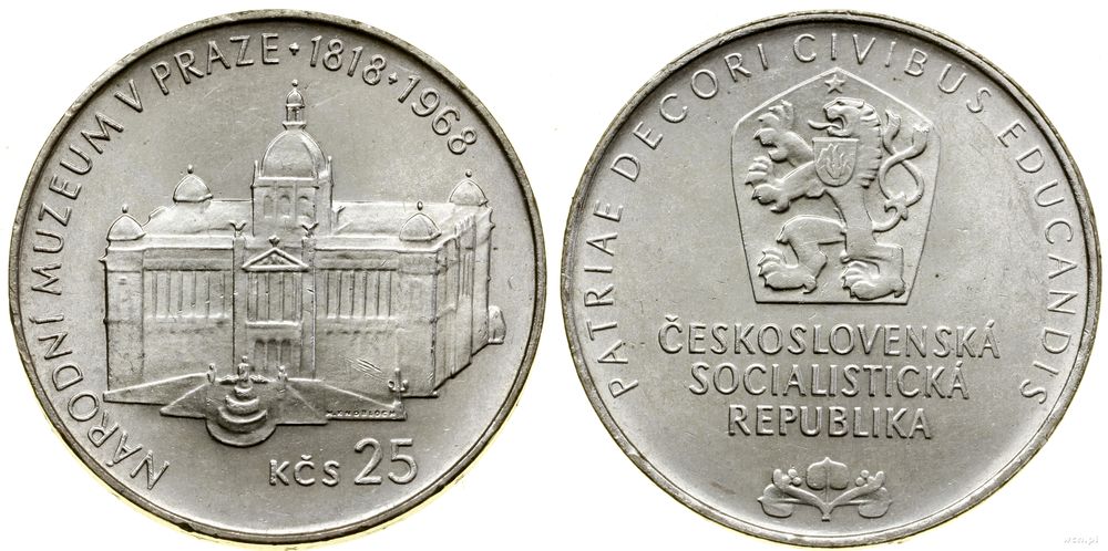 Czechosłowacja, 25 koron, 1968