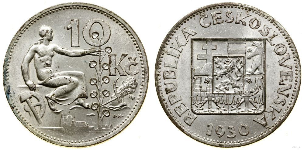 Czechosłowacja, 10 koron, 1930