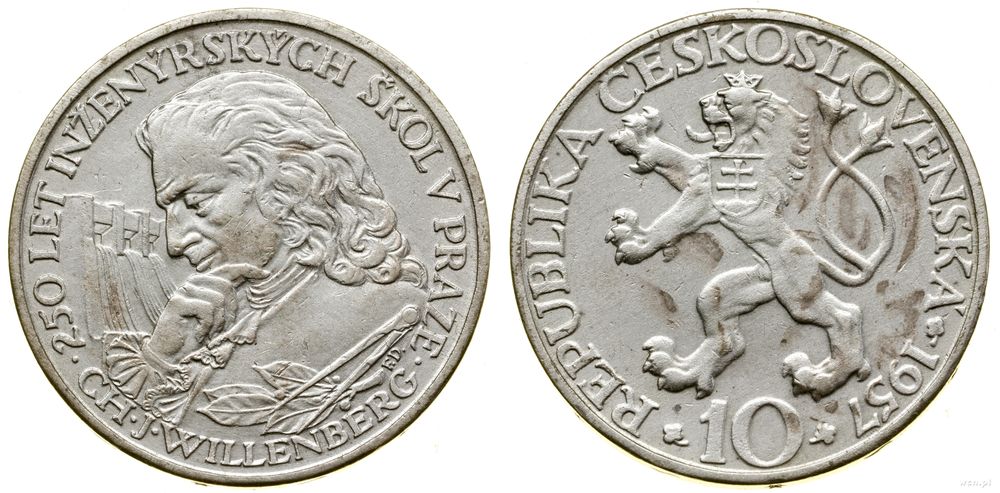 Czechosłowacja, 10 koron, 1957