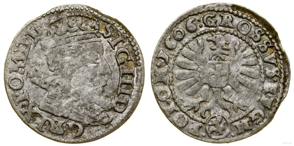 Polska, grosz, 1606