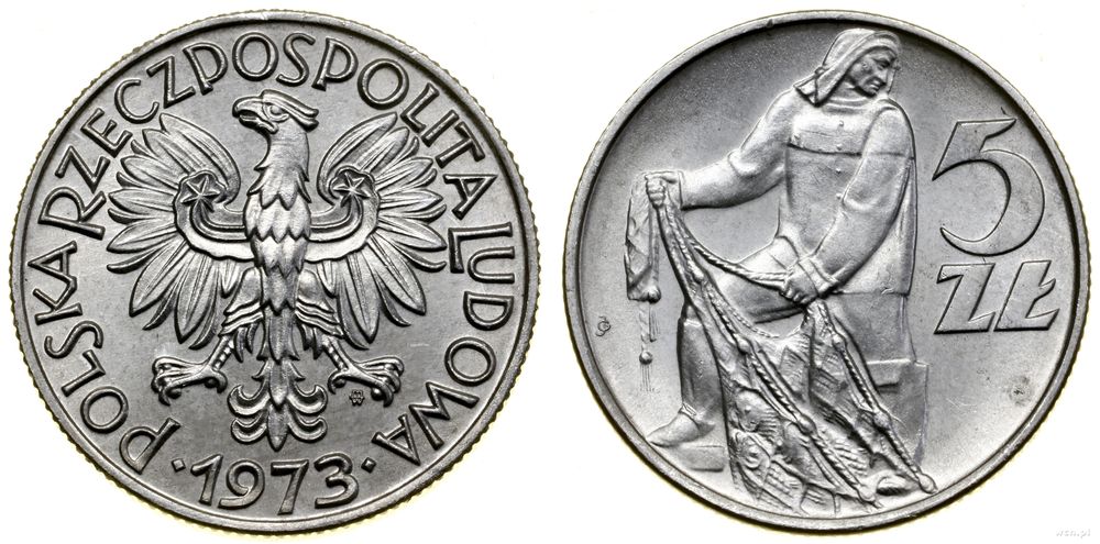 Polska, 5 złotych, 1973