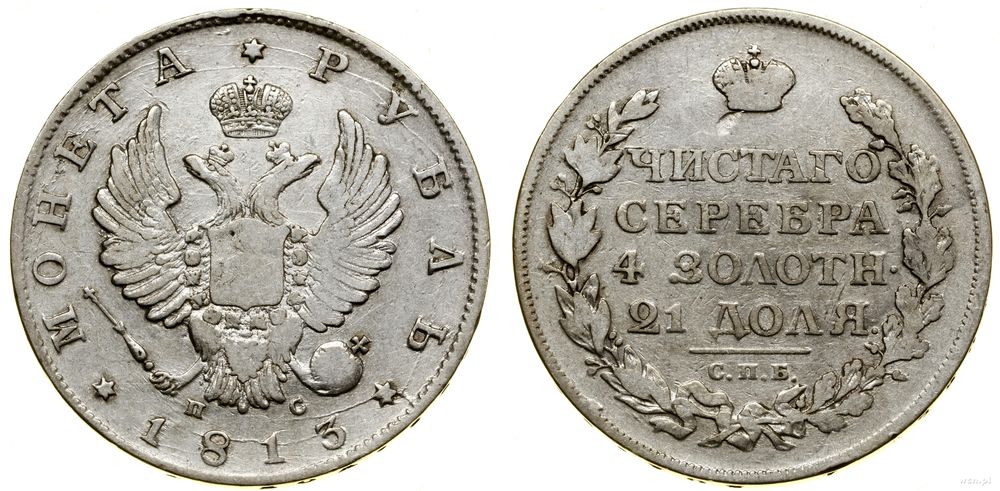 Rosja, rubel, 1813 СПБ ПС