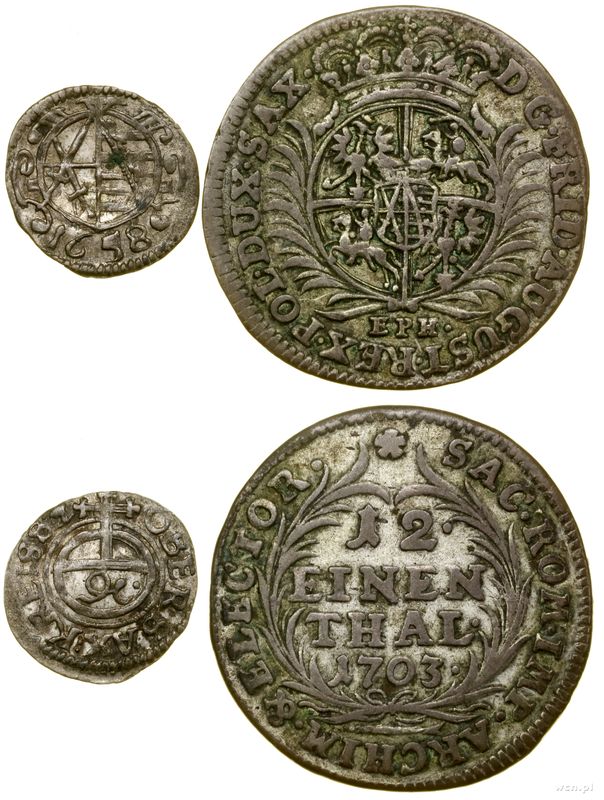 Polska, zestaw 2 monet, 1658–1703