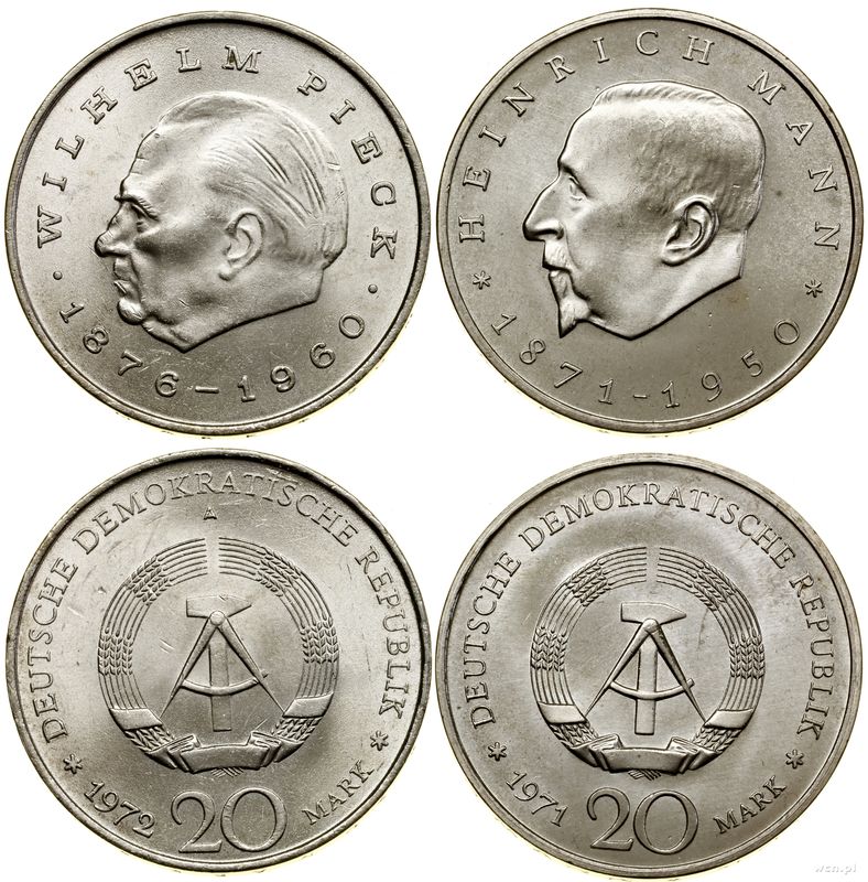 Niemcy, zestaw: 2 x 20 marek, 1971–1972