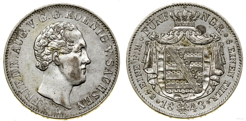 Niemcy, 1/6 talara, 1843 G