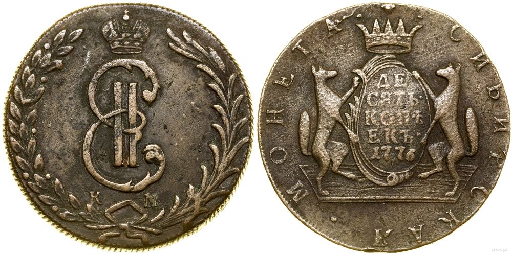 Rosja, 10 kopiejek, 1776 KM