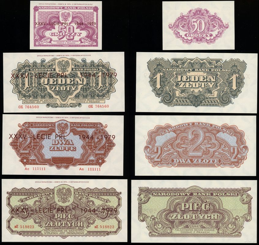Polska, komplet banknotów emisji pamiątkowej, 1979