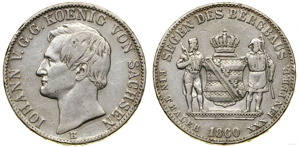 Niemcy, talar górniczy (Ausbeutetaler), 1860 B