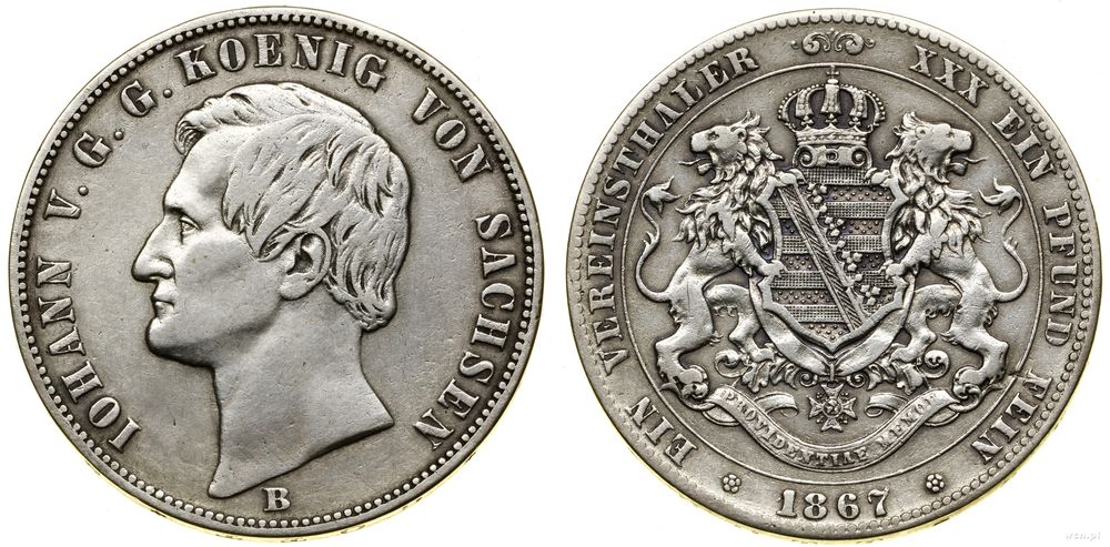 Niemcy, talar (Vereinstaler), 1867 B