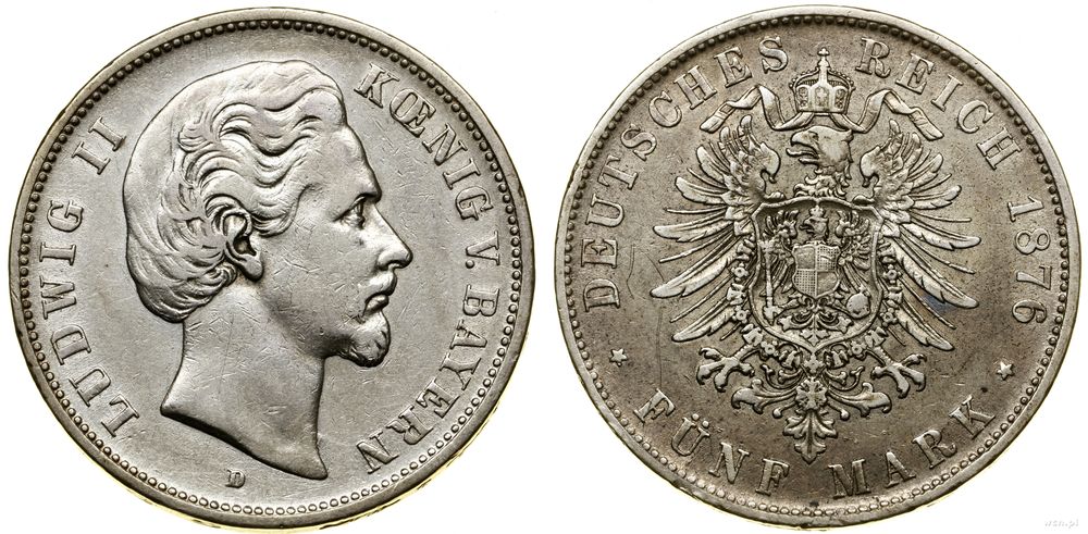Niemcy, 5 marek, 1876 D