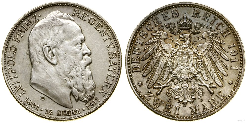 Niemcy, 2 marki, 1911 D