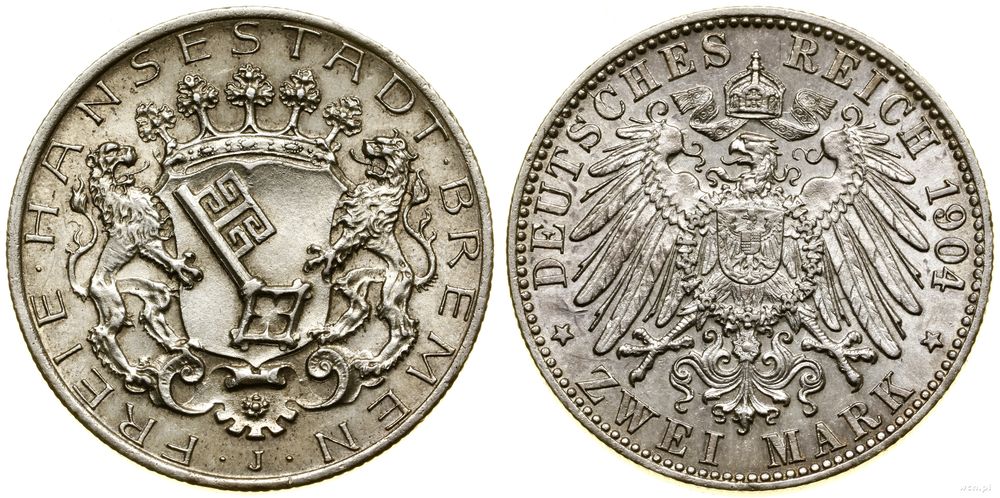 Niemcy, 2 marki, 1904 J