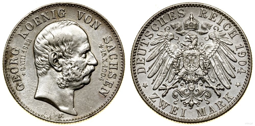 Niemcy, 2 marki pośmiertne, 1904 E