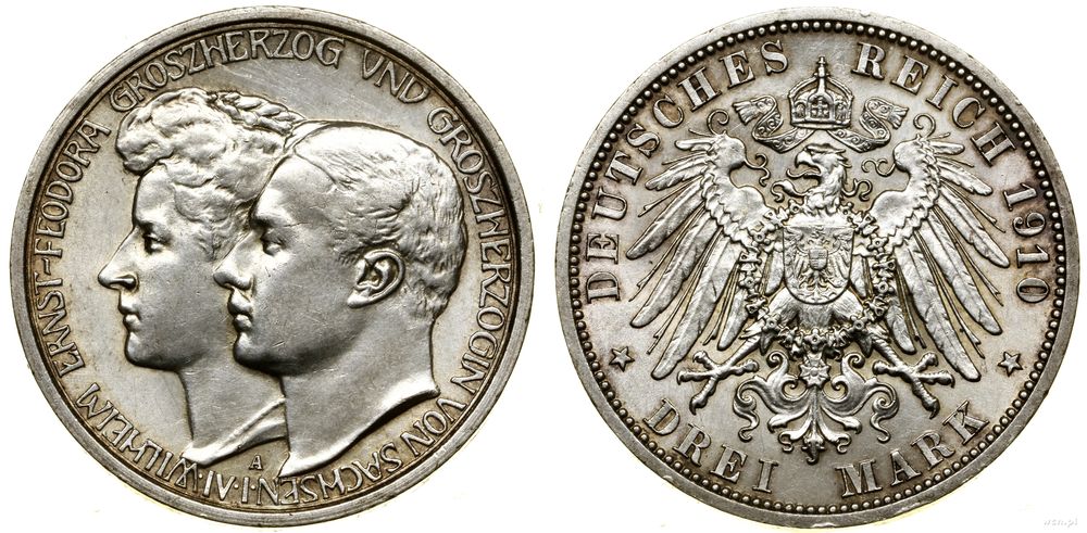 Niemcy, 3 marki, 1910 A